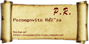 Pozsegovits Róza névjegykártya